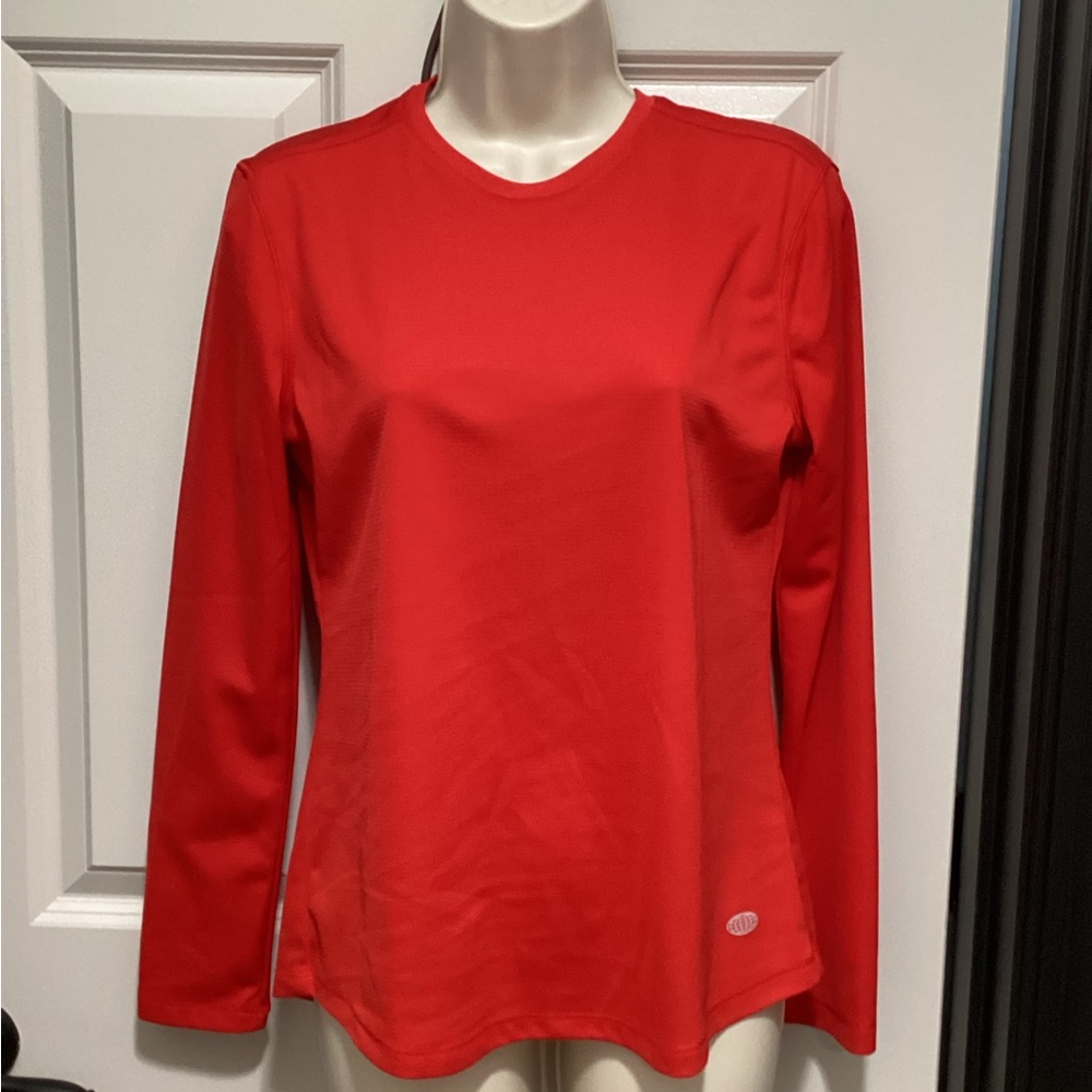 Reel Legends Ladies Red Long Sleeve Scoop Neck Top